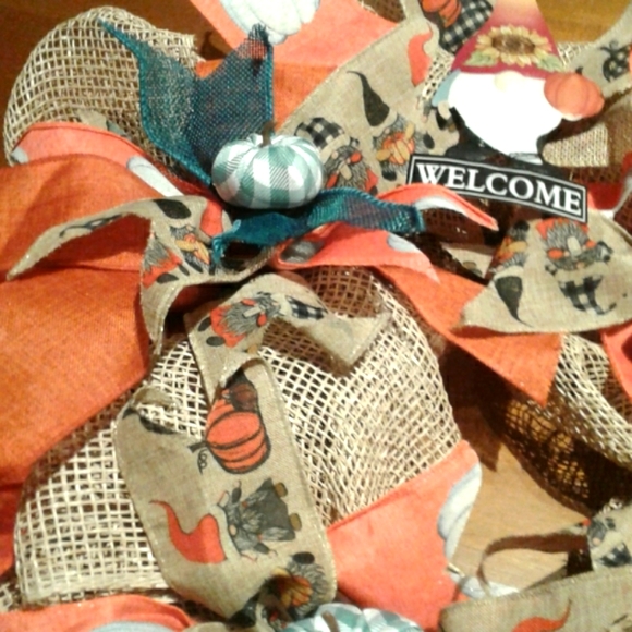 Gnomes, Gnomes Wreath, Door Wreath, Farm Wreath,Pumpkin Harvest FINAL SALE - Picture 4 of 7